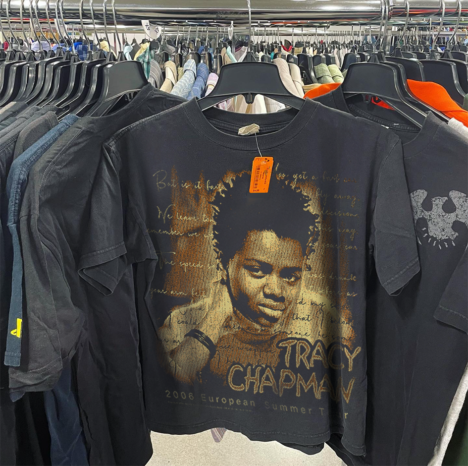 TRACY CHAPMAN 2006 EURO TOUR - WASHED BLACK T-SHIRT