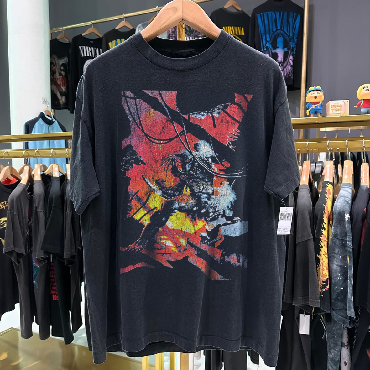 1997 PREDATOR COMIC EDITION RARE WASHED BLACK T-SHIRT
