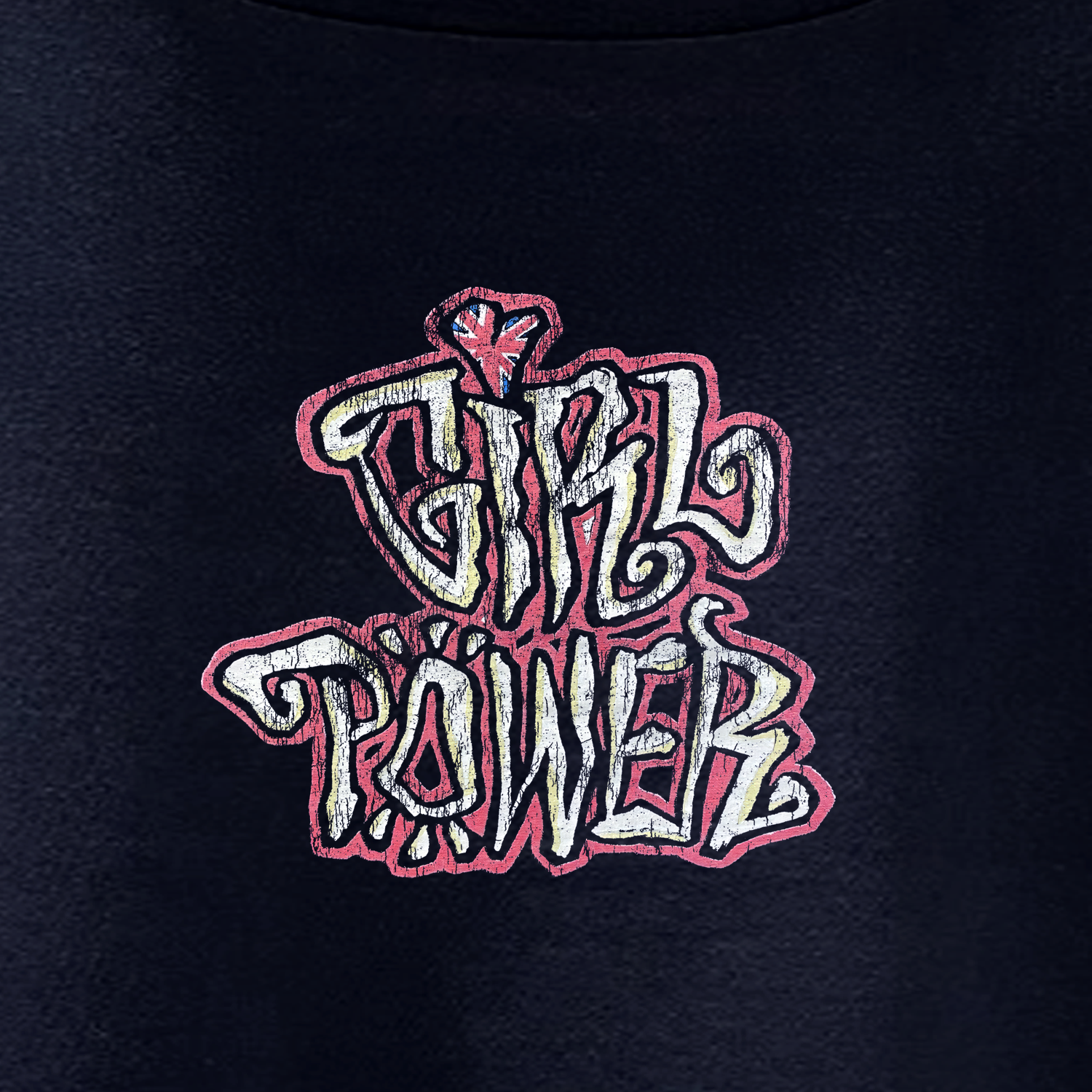 1998 SPICE GIRLS X BOOP WORLD 'GIRL POWER' RARE WASHED NAVY T-SHIRT