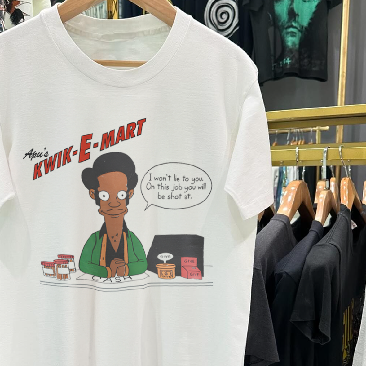 APU'S HONEST JOB PITCH VINTAGE WASHED WHITE T-SHIRT