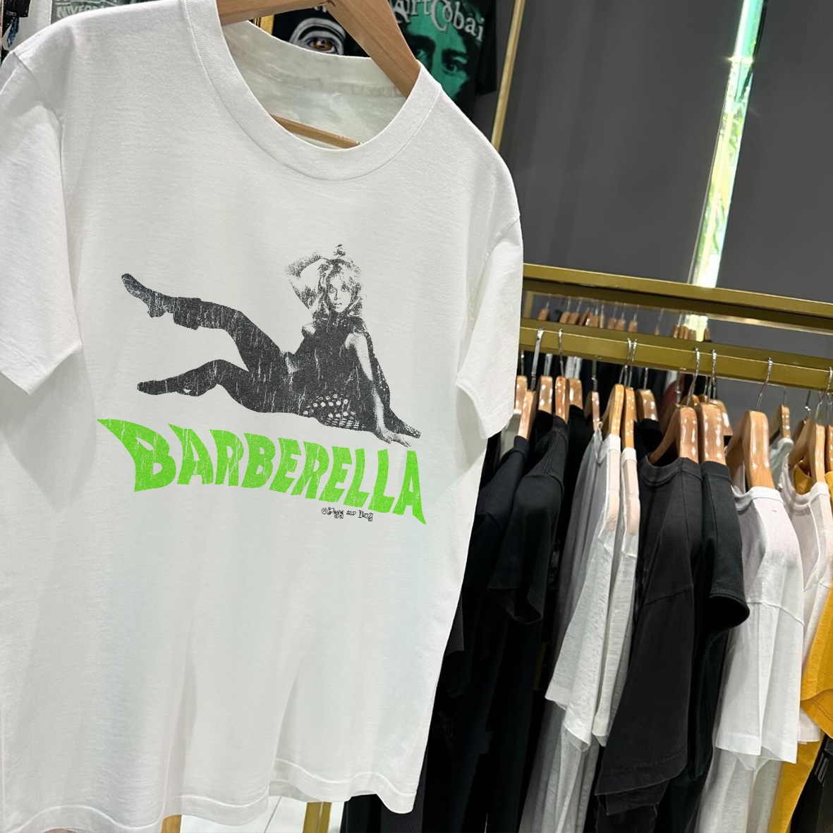 BARBARELLA (JANE FONDA) PROMO VINTAGE WASHED WHITE T-SHIRT
