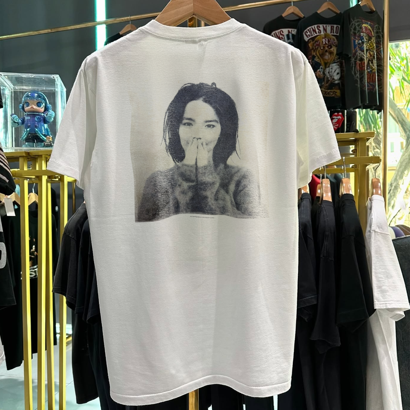 1993 BJ0RK DEBUT GRAIL RARE WASHED WHITE T-SHIRT