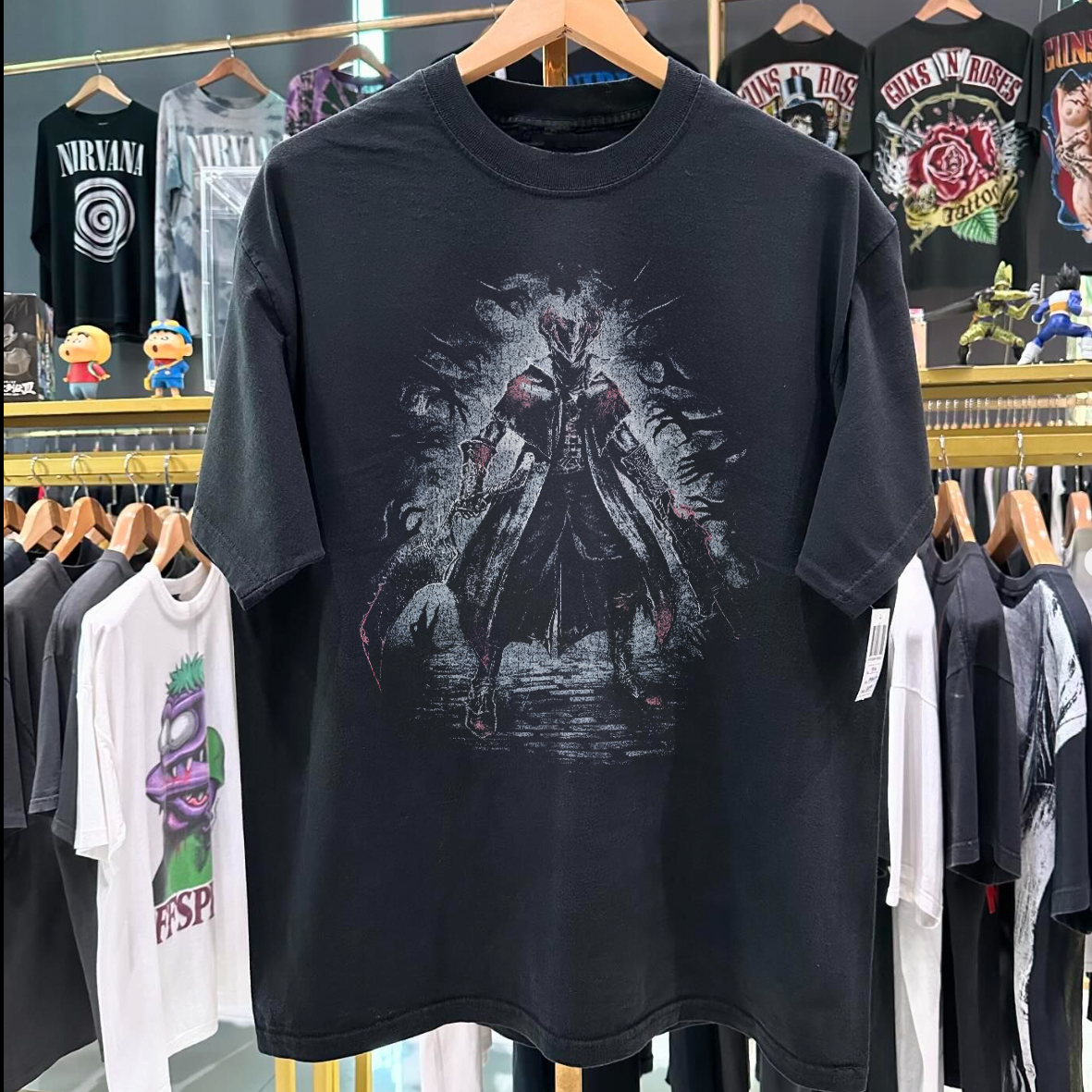 BL00DB0URNE 2015 GRAIL VINTAGE  WASHED BLACK T-SHIRT