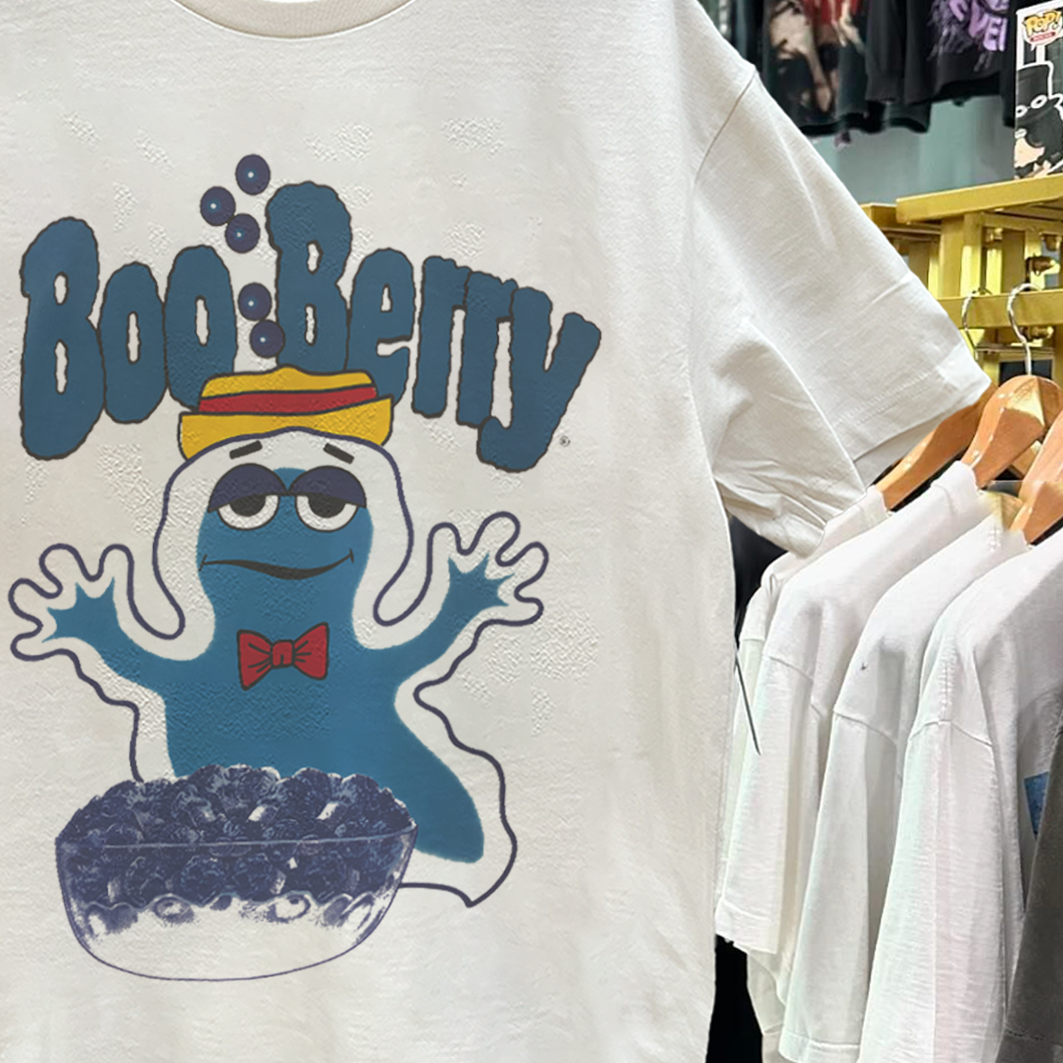 BOO BERRY 80'S PROMO WHITE VINTAGE WASHED T-SHIRT