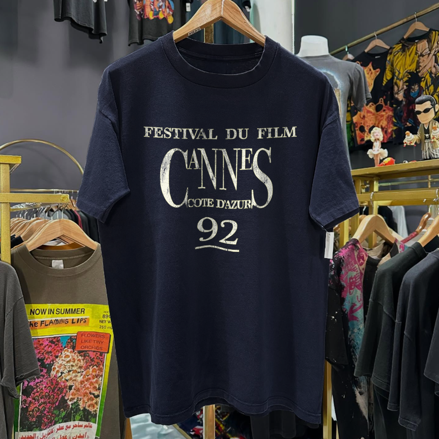 1992 CANNES FILM FESTIVAL PROMO RARE WASHED NAVY T-SHIRT