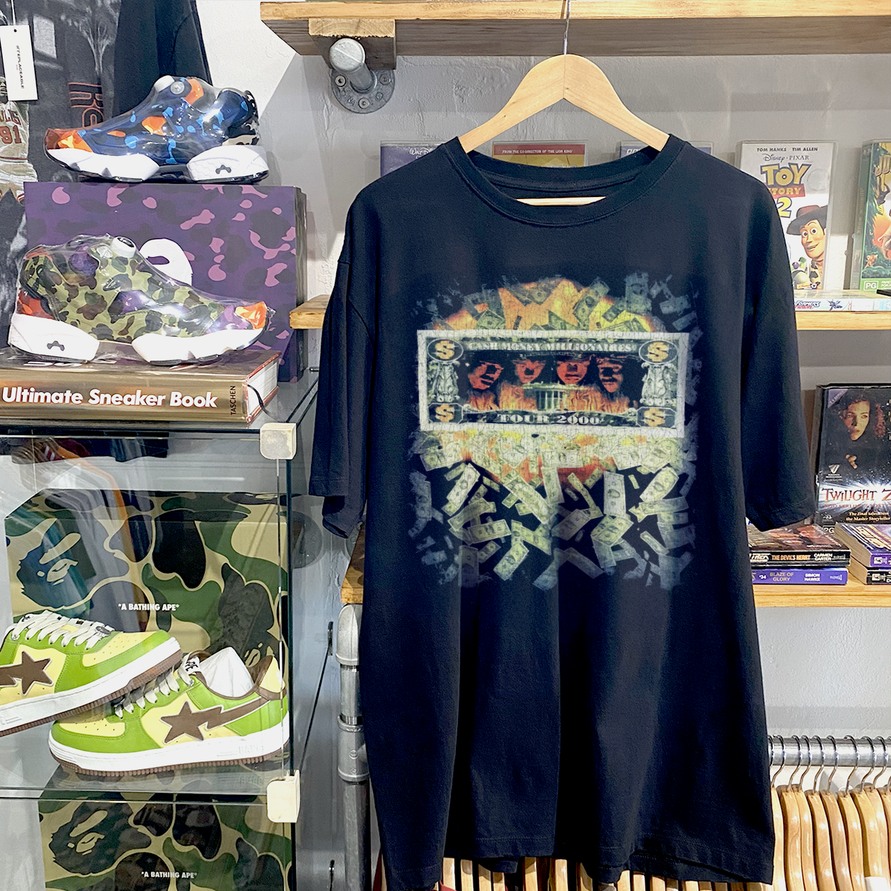 Y2K CASH MONEY RECORDS TOUR LIL WAYNE RARE VINTAGE WASHED BLACK T-SHIRT