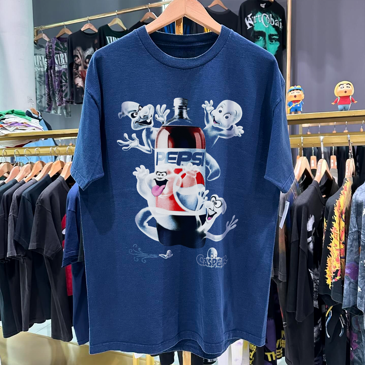 1995 CASPER 2LTR PEPSI PROMO BLUE T-SHIRT