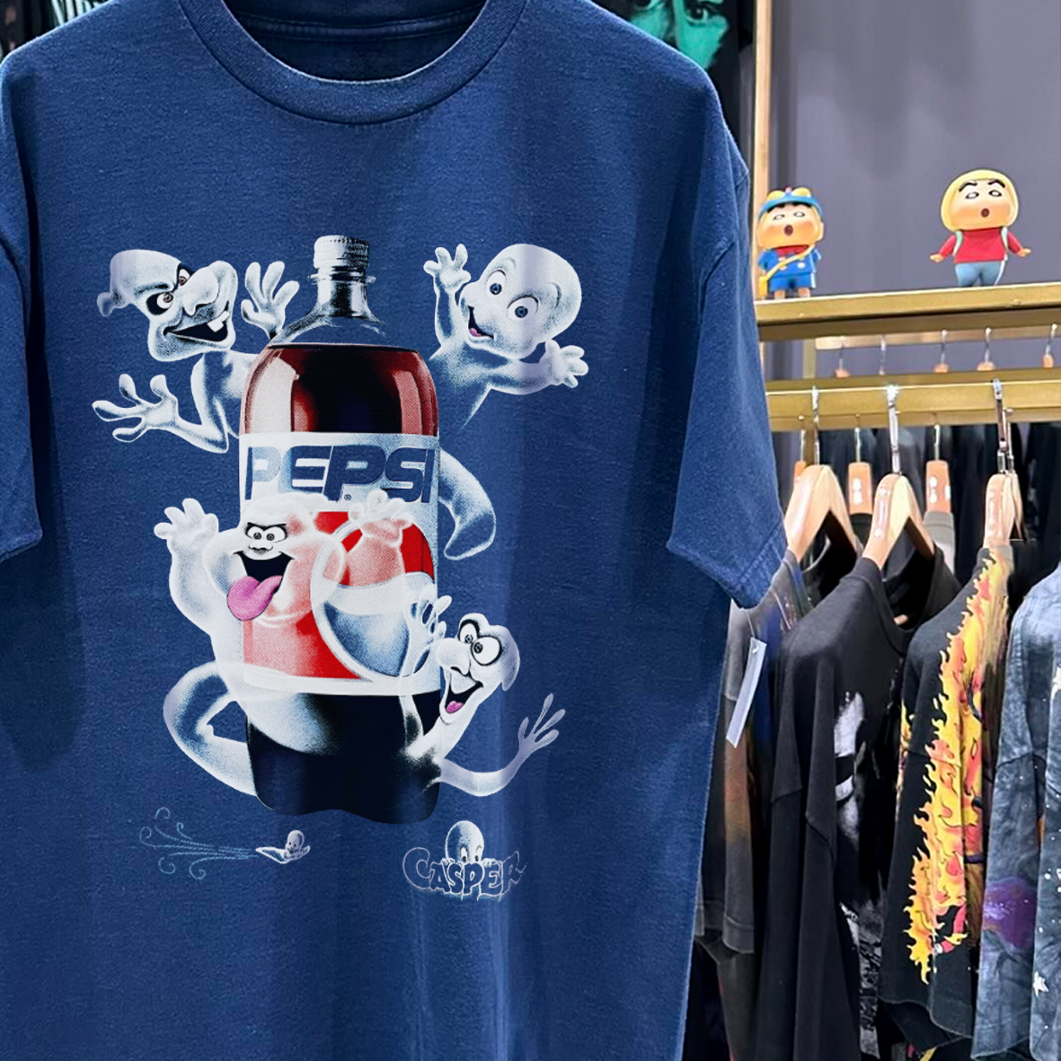 1995 CASPER 2LTR PEPSI PROMO BLUE T-SHIRT