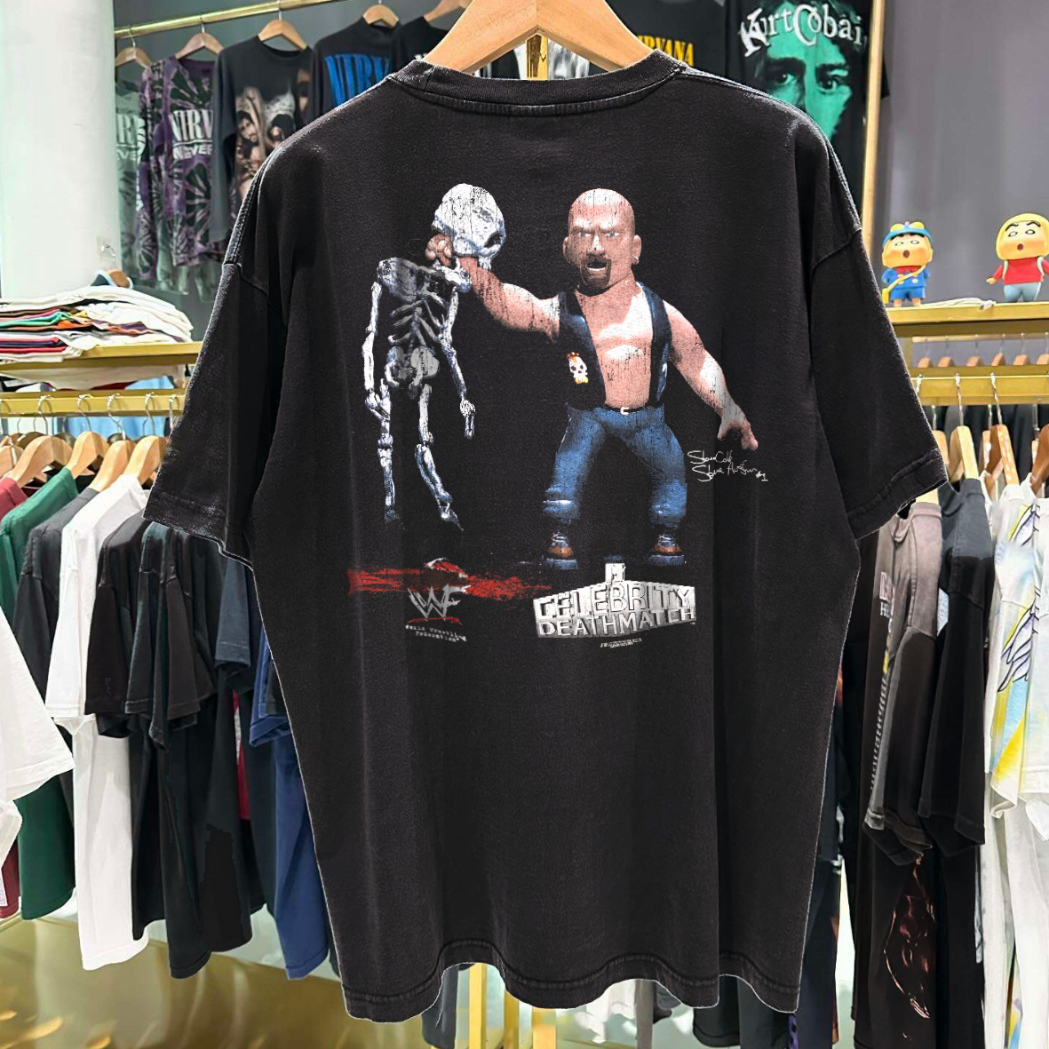 WANNA RAISE SOME HELL? STONE COLD CDM VINTAGE WASHED BLACK T-SHIRT