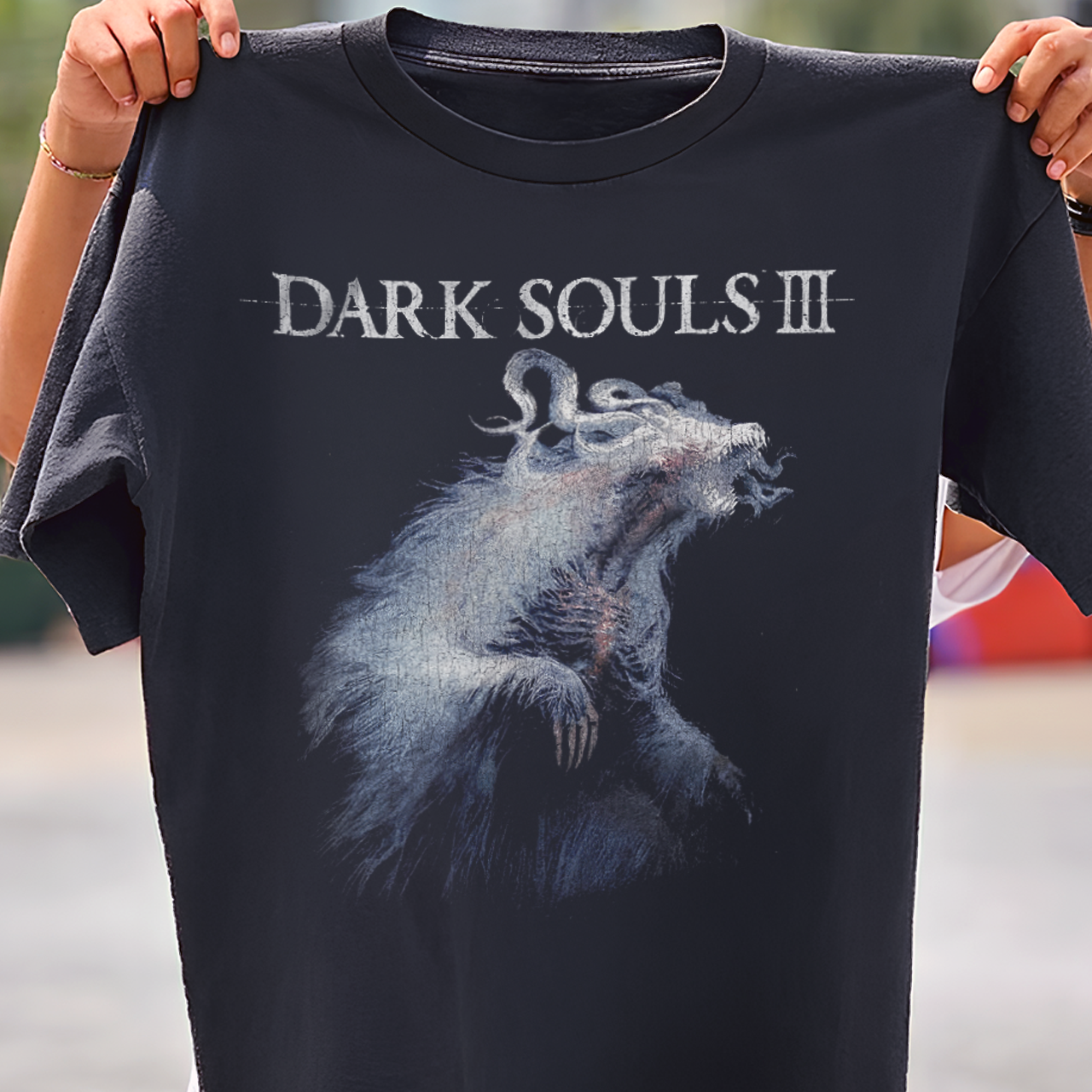 DARK S0ULS III ELTER GHRU VINTAGE WASHED BLACK T-SHIRT