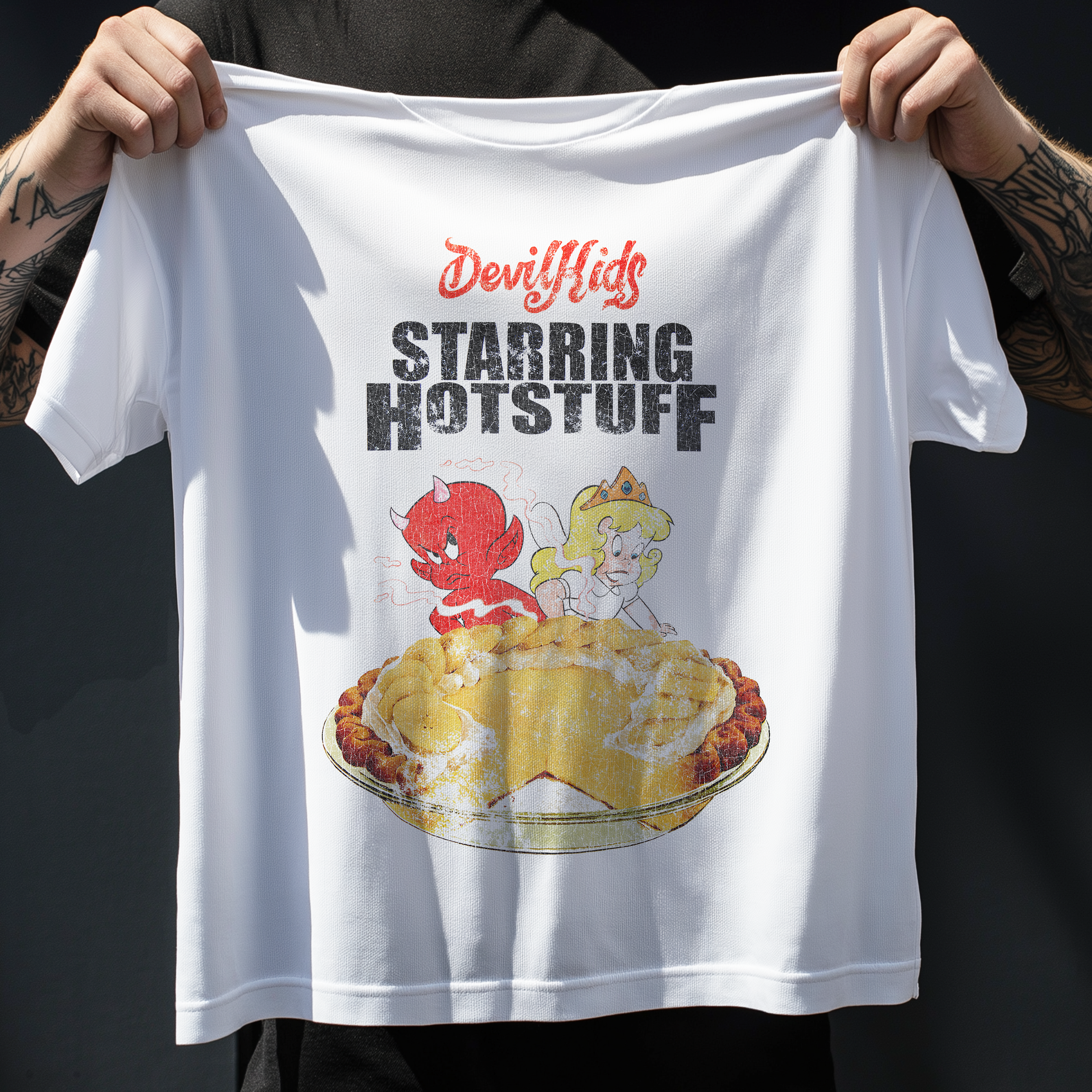 DEVILISH DELIGHTS (HOTSTUFF) VINTAGE WASHED WHITE T-SHIRT