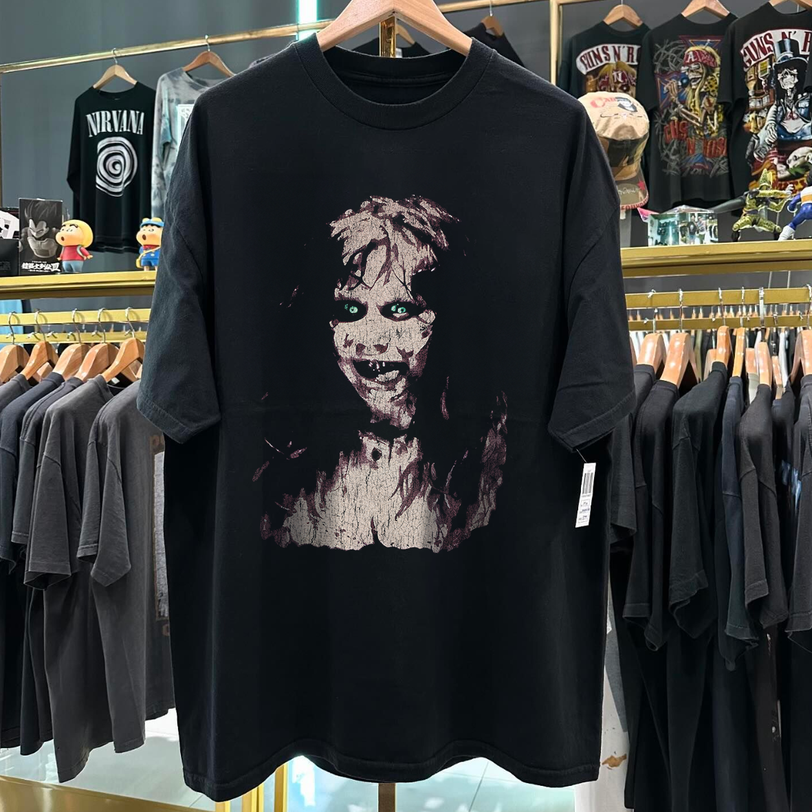 THE EXCORCIST RARE PROMO VINTAGE WASHED BLACK T-SHIRT
