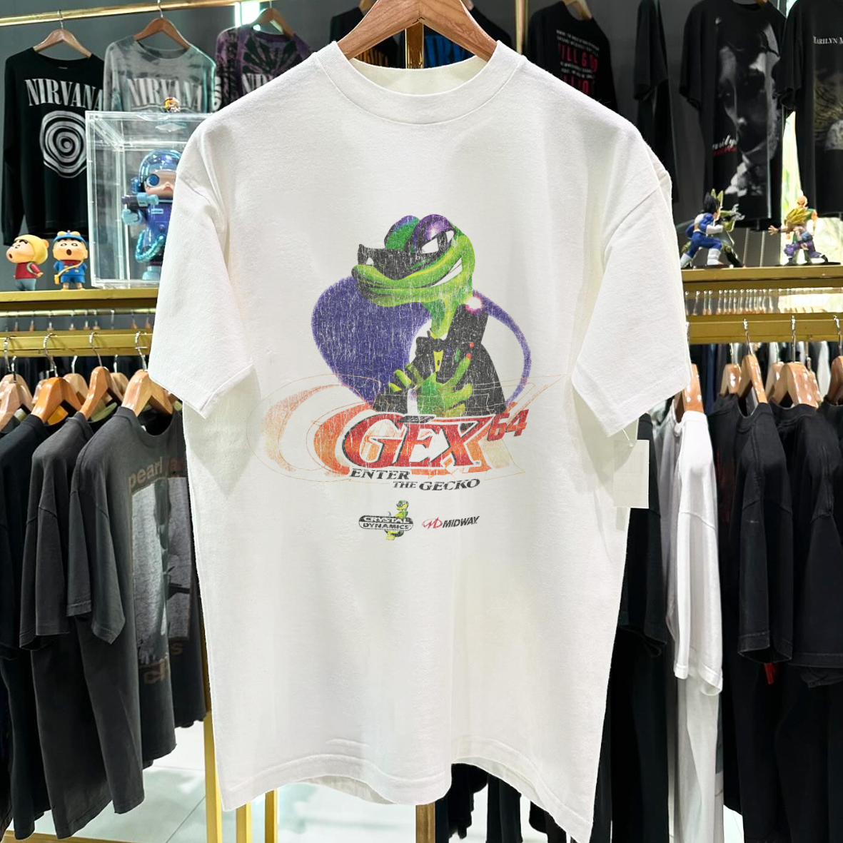 '98 ENTER THE GECKO PROMO WHITE VINTAGE WASHED T-SHIRT