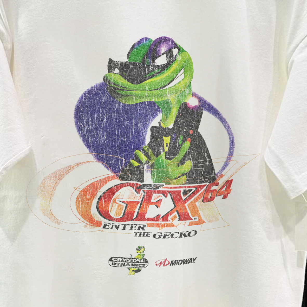'98 ENTER THE GECKO PROMO WHITE VINTAGE WASHED T-SHIRT