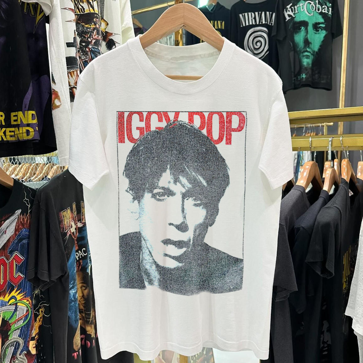 IGGY P0P 80'S VINTAGE WASHED WHITE T-SHIRT