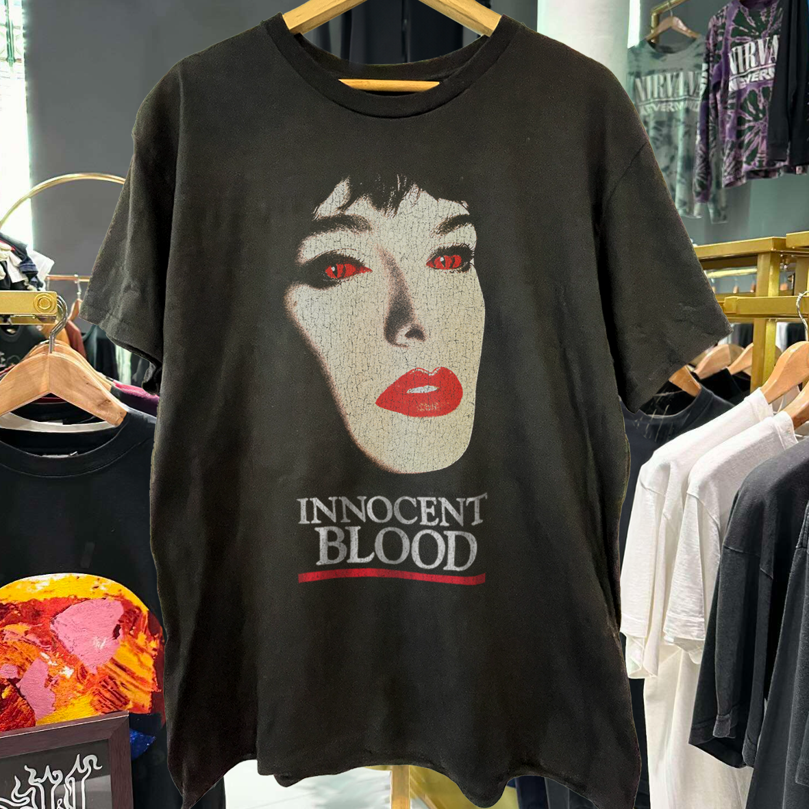 INN0CENT BL00D 1992 PROMO VINTAGE WASHED BLACK T-SHIRT