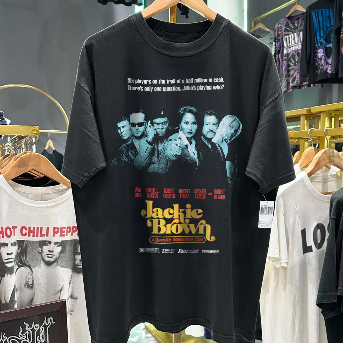 JVCKIE BR0WN 'WHO'S PLAYING WHO' BLACK T-SHIRT