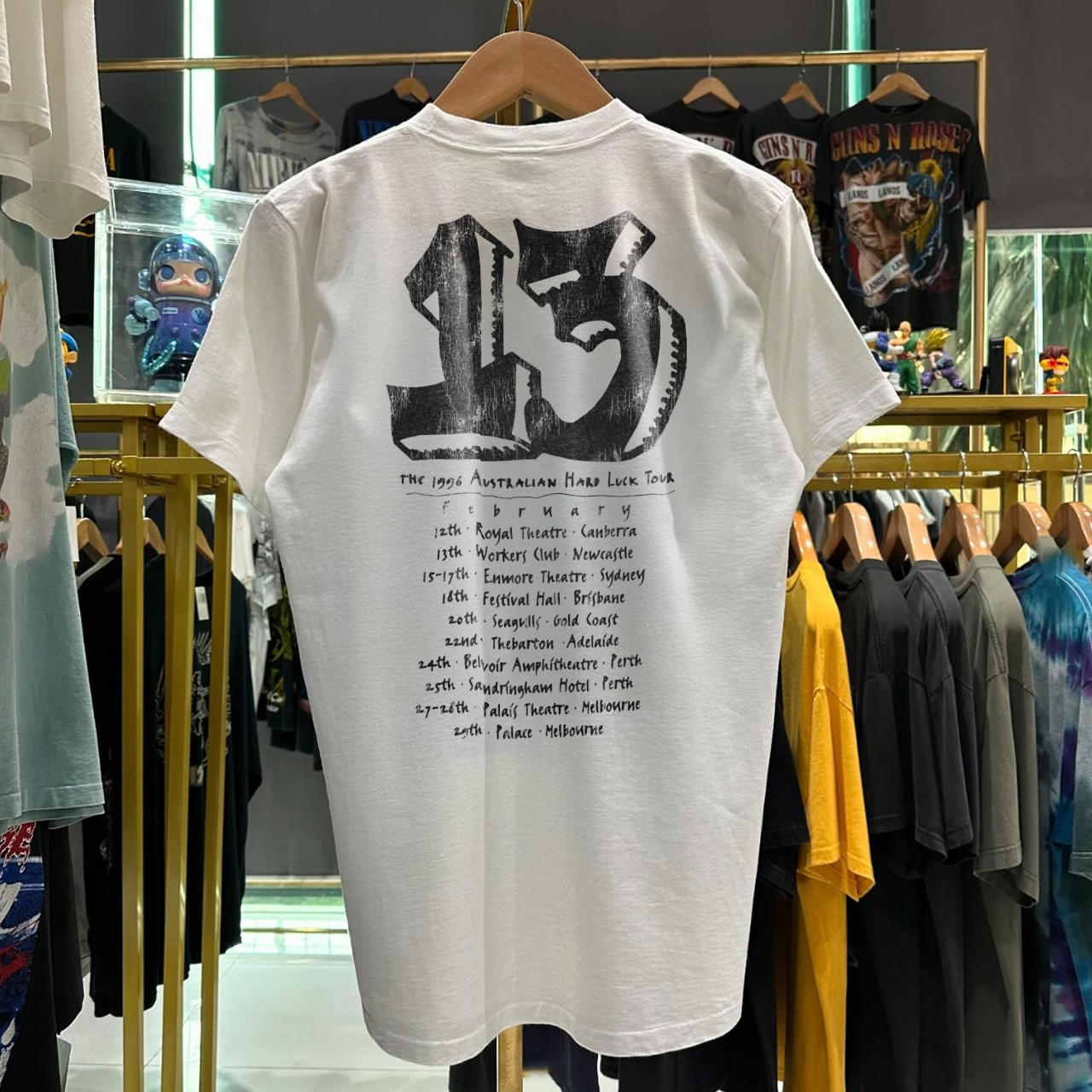 '96 JEFF BUCKLEY HARD LUCK AUSTRALIAN TOUR RARE WASHED WHITE T-SHIRT