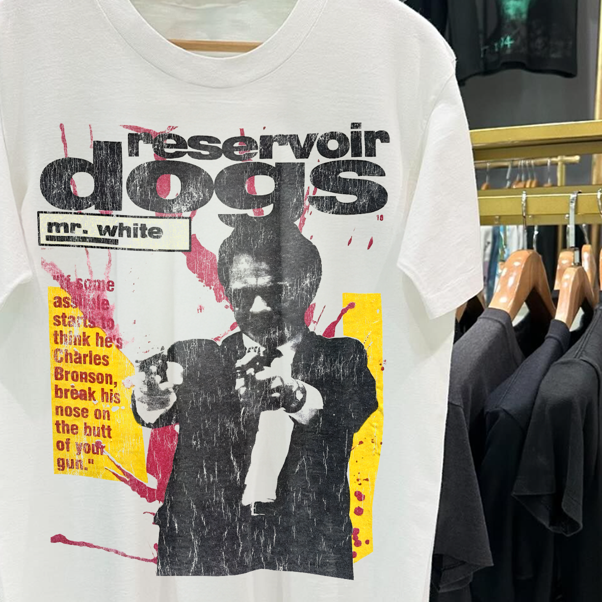1992 MR. WHITE 'RESERVOIR DOGS PROMO' RARE WASHED WHITE T-SHIRT