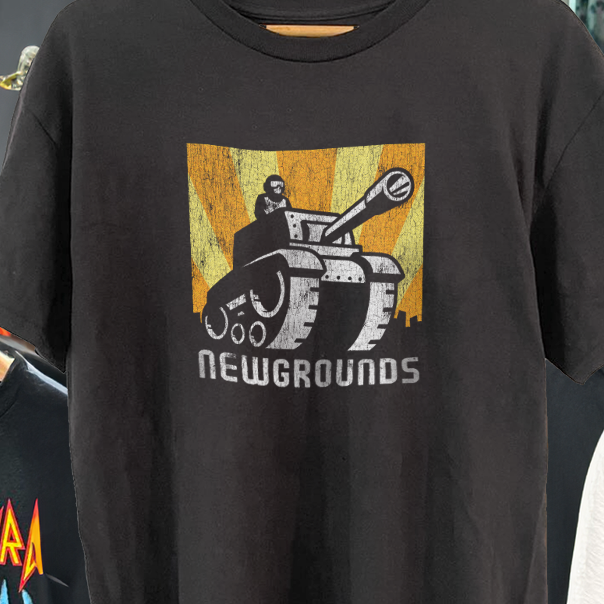 NEWGROUND'S 90'S-00'S PROMO RARE VINTAGE WASHED BLACK T-SHIRT