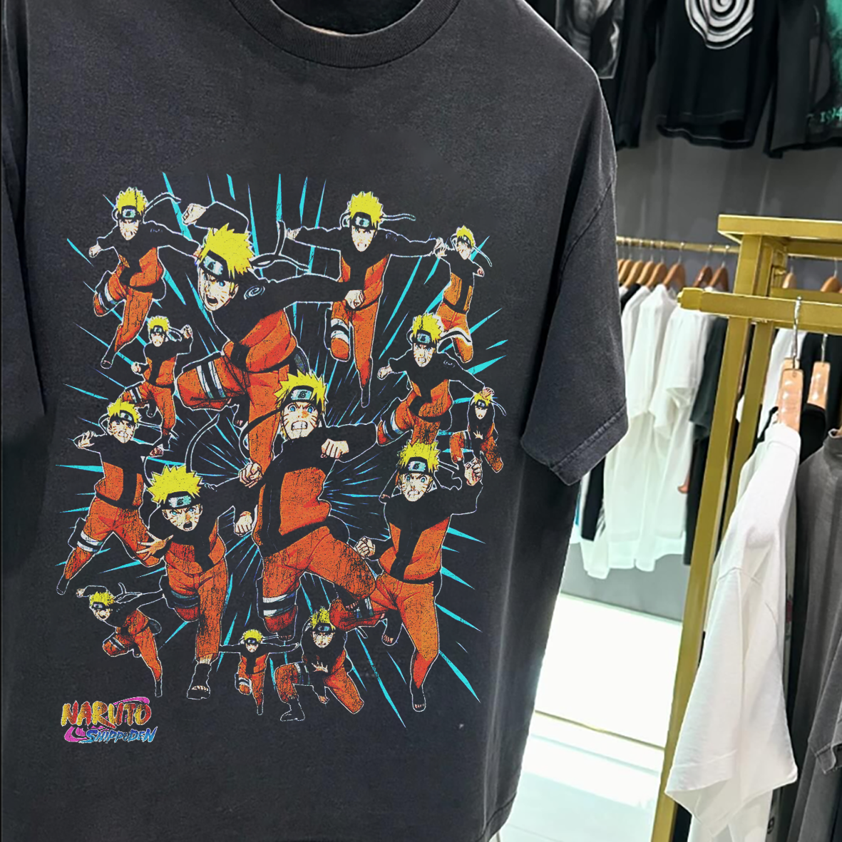 'NINE TAILED FOX' SHIPUDEN BLACK T-SHIRT