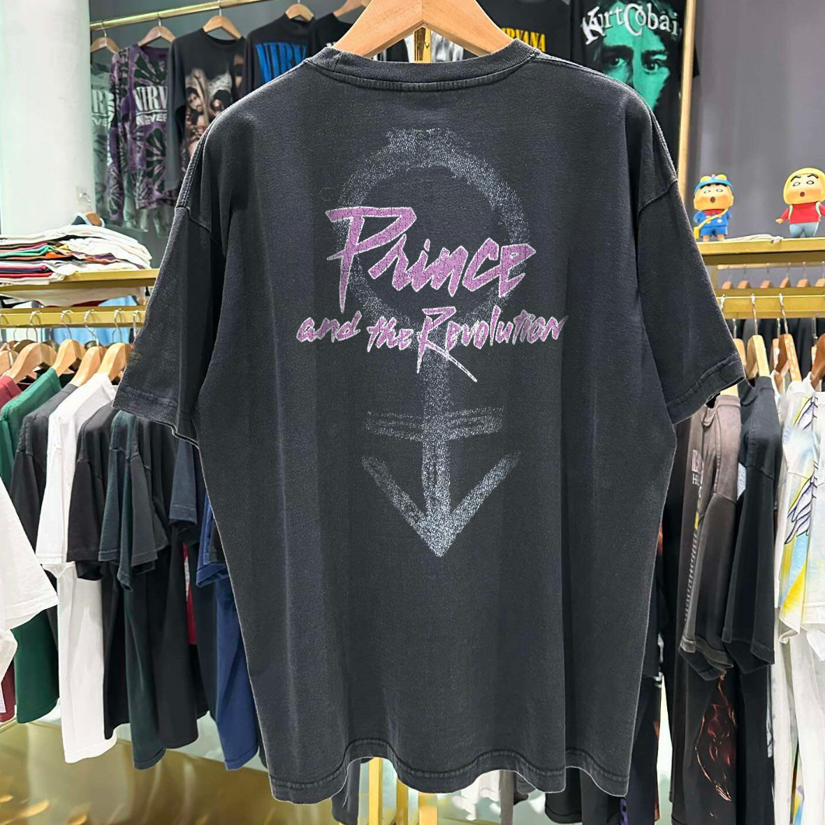 PURPLE RAIN 1984 PR1NCE BLACK VINTAGE WASHED T-SHIRT