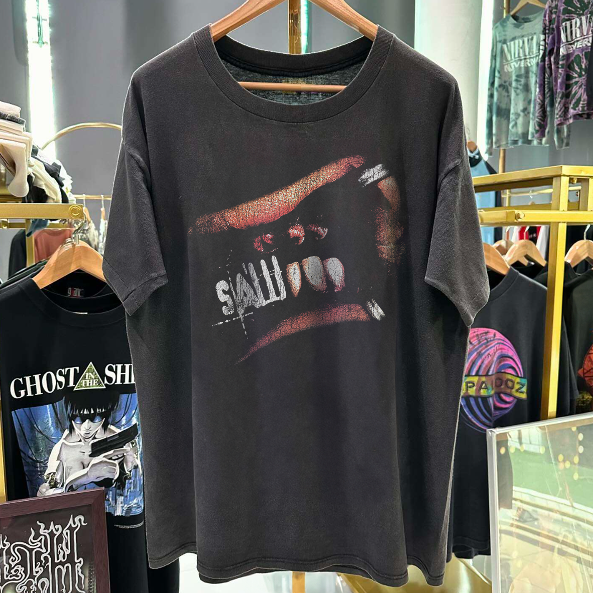 SAW3 PROMO VINTAGE WASHED BLACK T-SHIRT