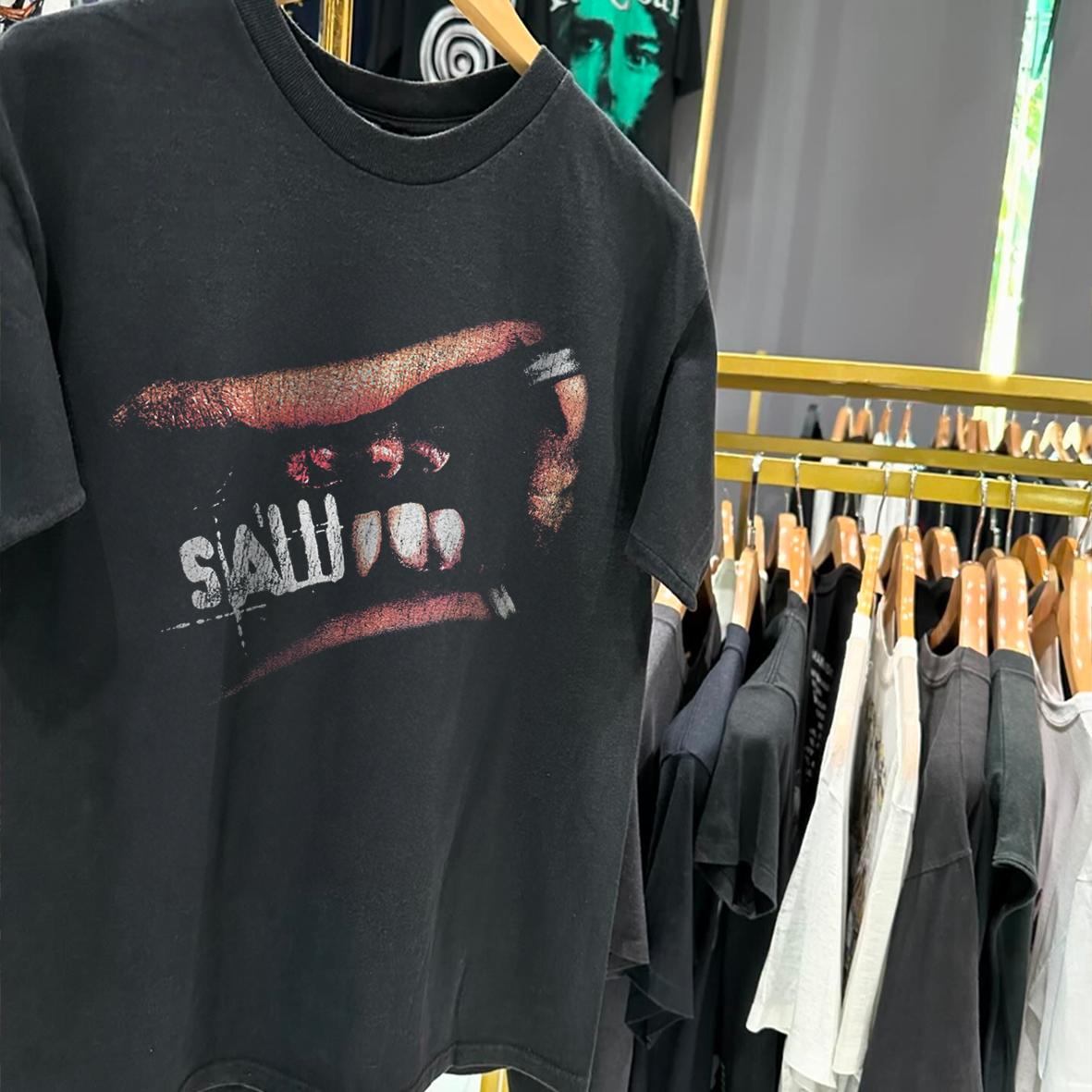 SAW3 PROMO VINTAGE WASHED BLACK T-SHIRT