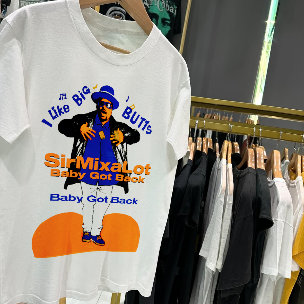 SIR MIX A LOT - BABY GOT BACK WHITE VINTAGE WASHED T-SHIRT