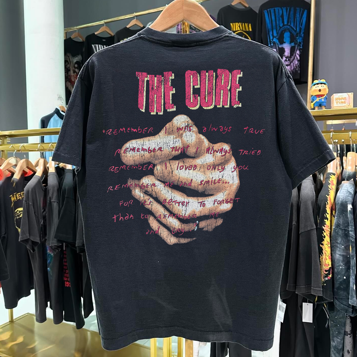 TH3 CUR3 'REMEMBER TREASURE' VINTAGE WASHED BLACK T-SHIRT