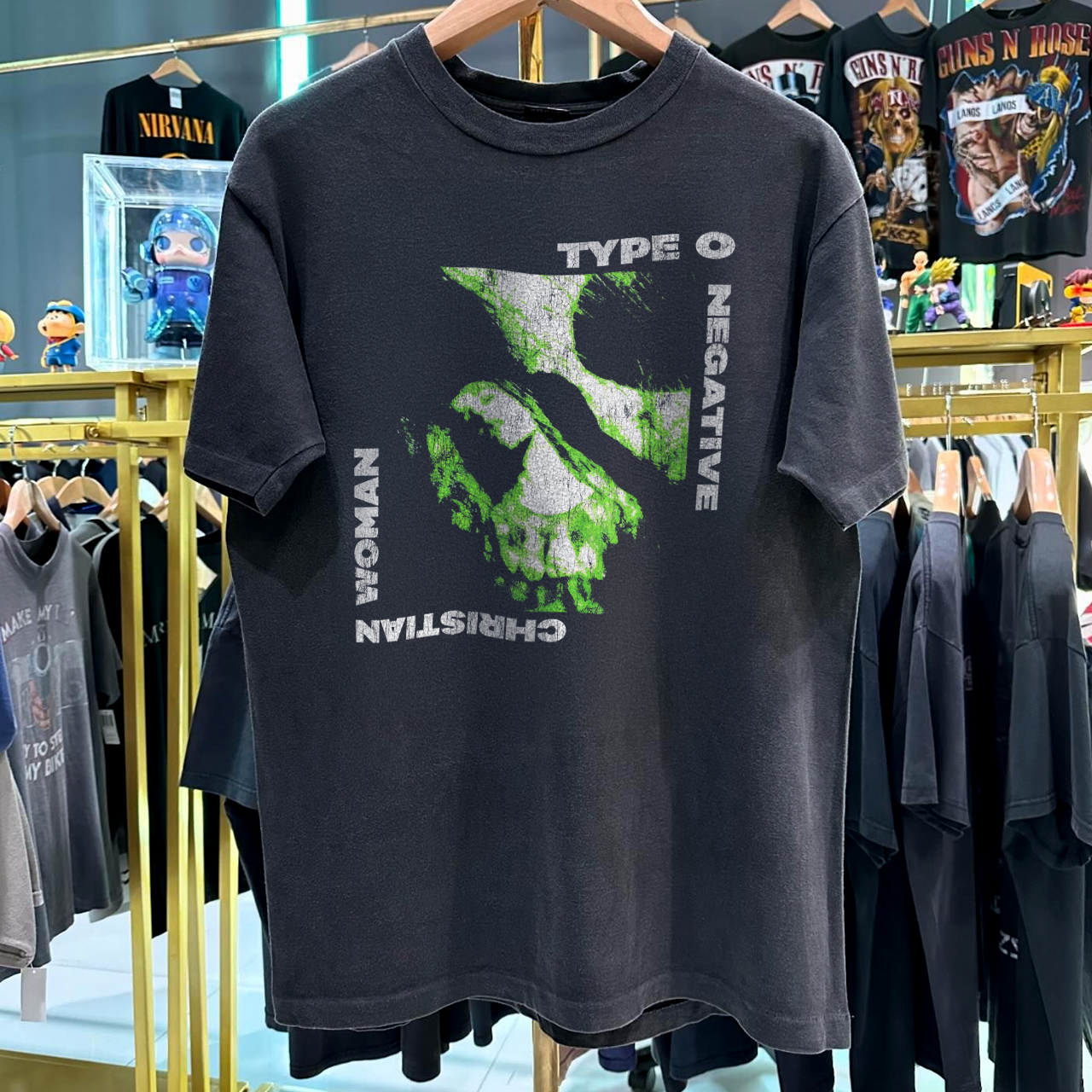 '96 TYPE O NEGATIVE LOVE ME TO DEATH RARE WASHED BLACK T-SHIRT