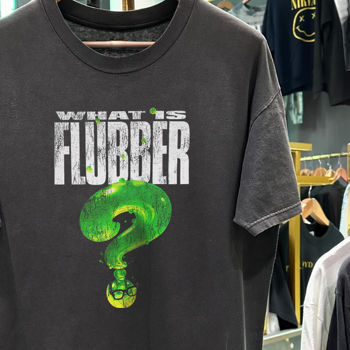 FLUBBER PROMO VINTAGE WASHED BLACK T-SHIRT