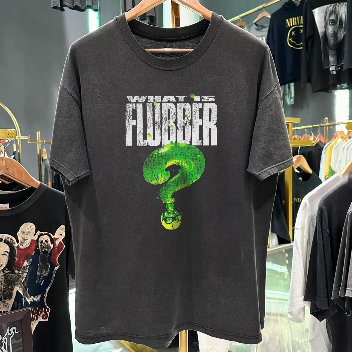 FLUBBER PROMO VINTAGE WASHED BLACK T-SHIRT
