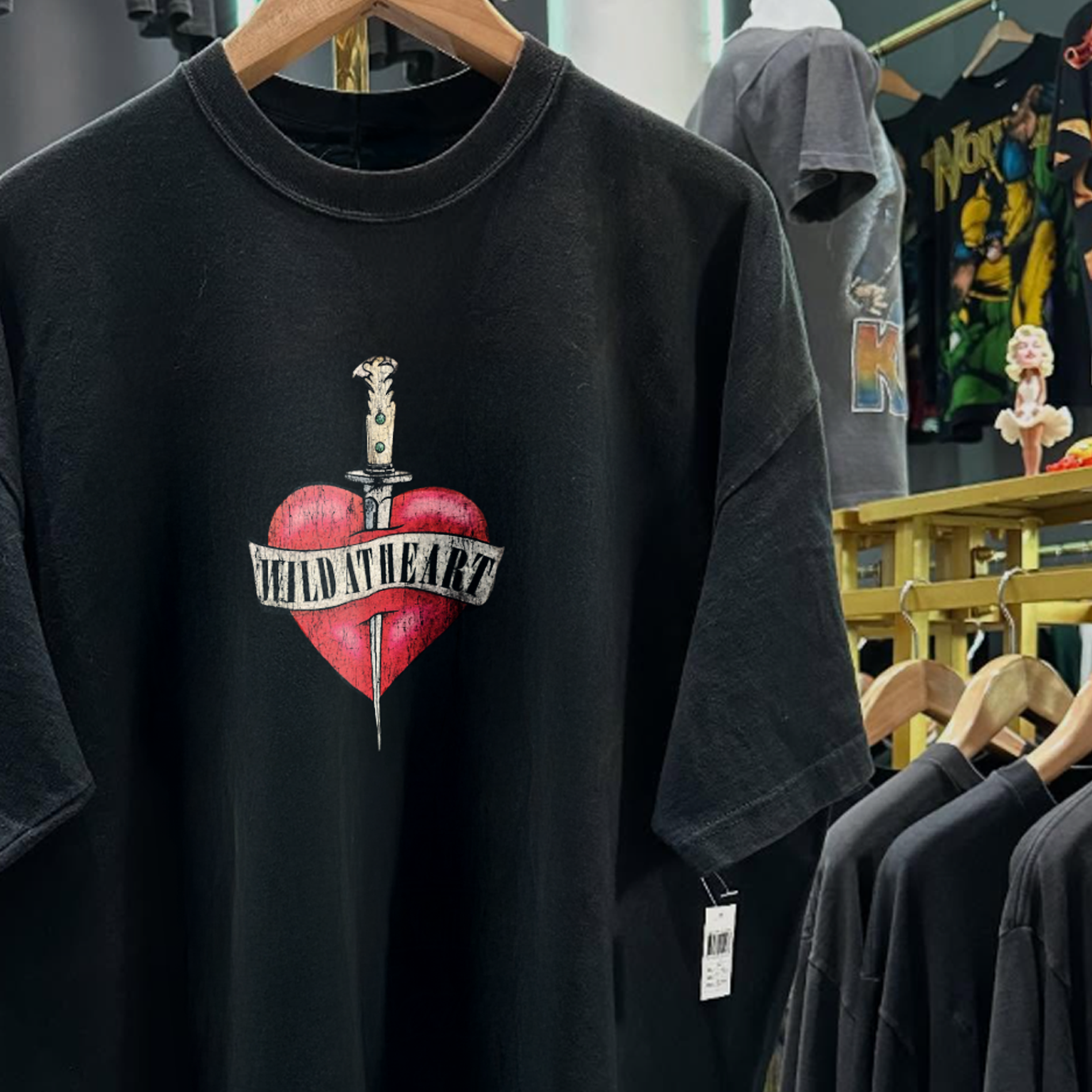 1990 WILD AT HEART 'DAVID LYNCH' RARE WASHED BLACK T-SHIRT