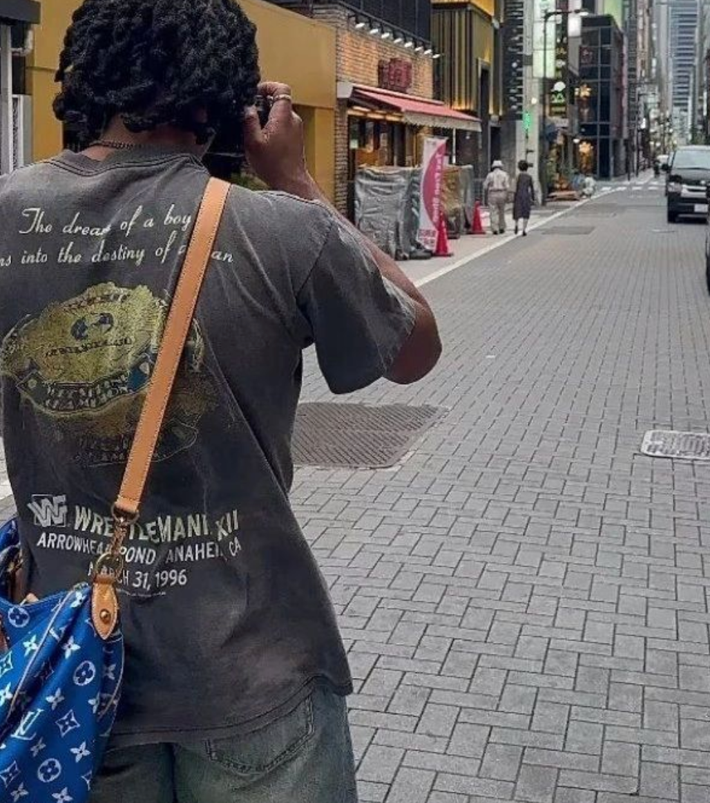 HBK WRESTLEMANIA XII - 1996 VINTAGE WASHED BLACK T-SHIRT