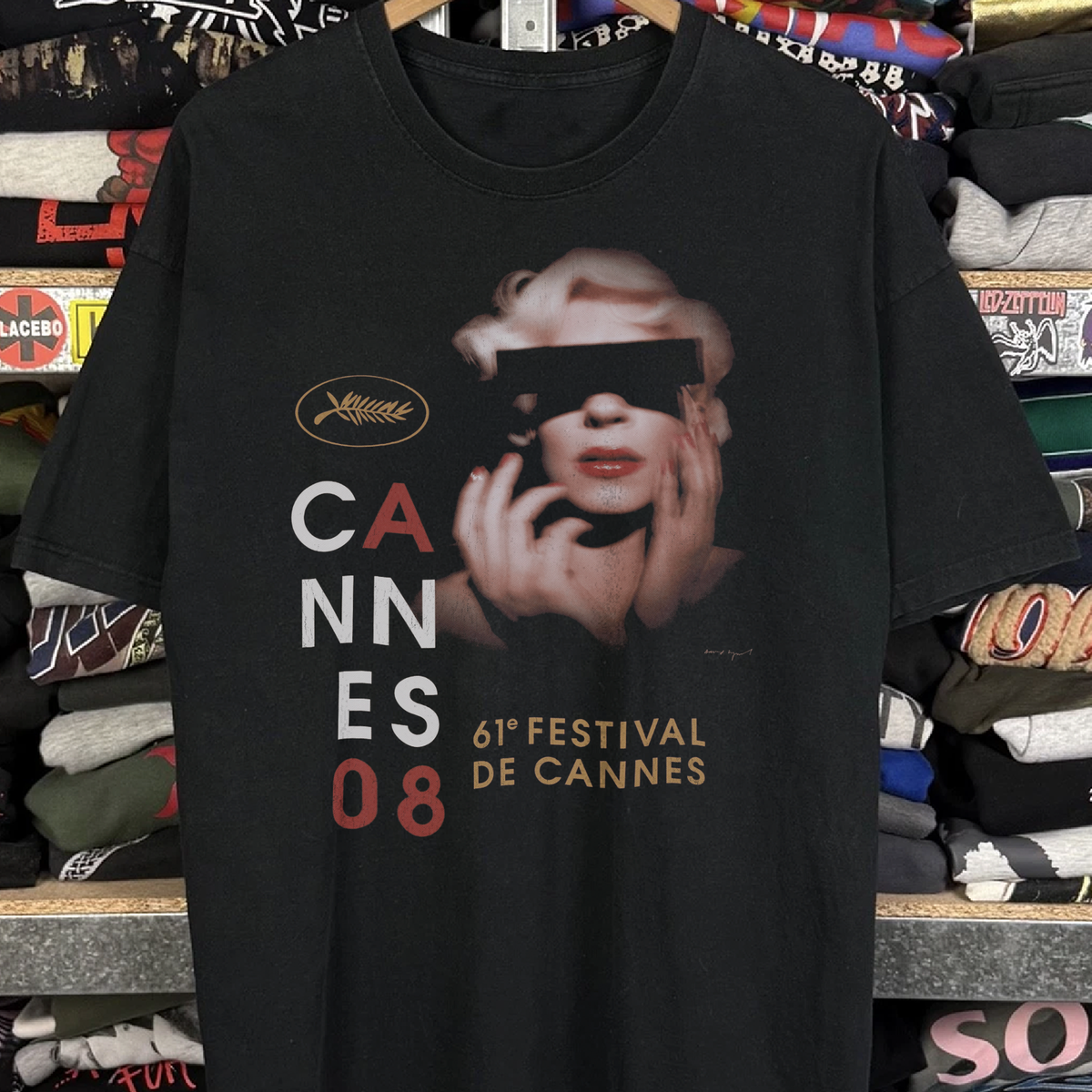 2008 Cannes Film Festival Washed Black Tee