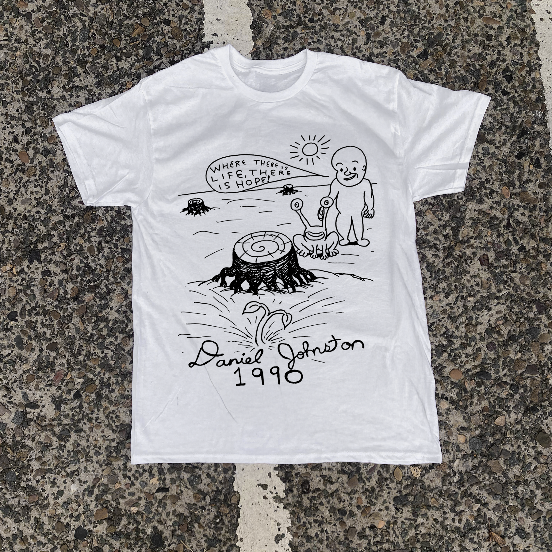 DANIEL JOHNSTON 'THERE IS HOPE' VINTAGE WHITE T-SHIRT