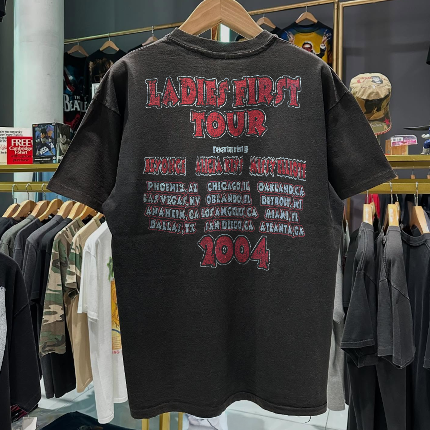 2004 LADIES FIRST TOUR RARE WASHED BLACK T-SHIRT