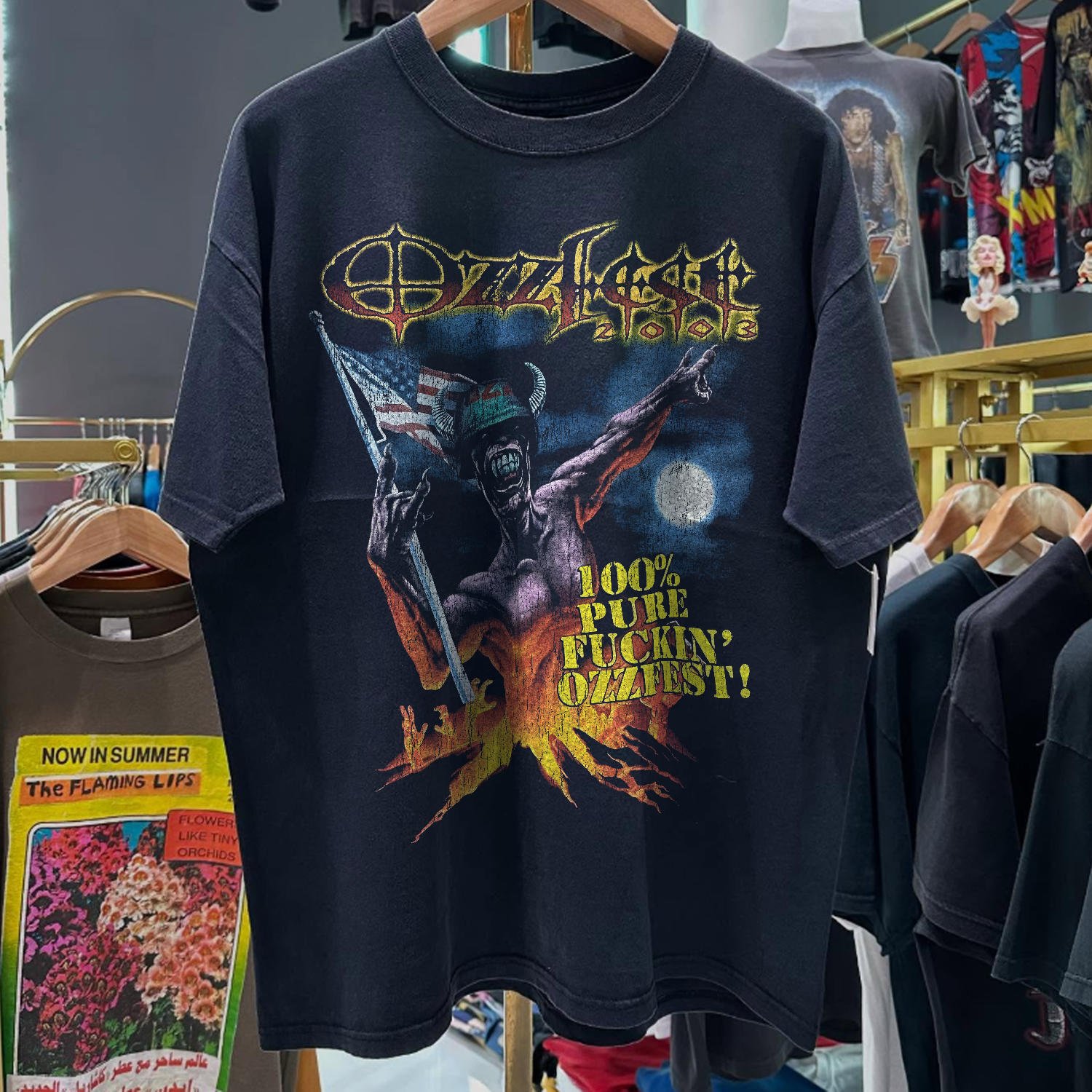 2003 OZZFEST '100% PURE F*CKIN' MAYHEM' RARE WASHED BLACK T-SHIRT