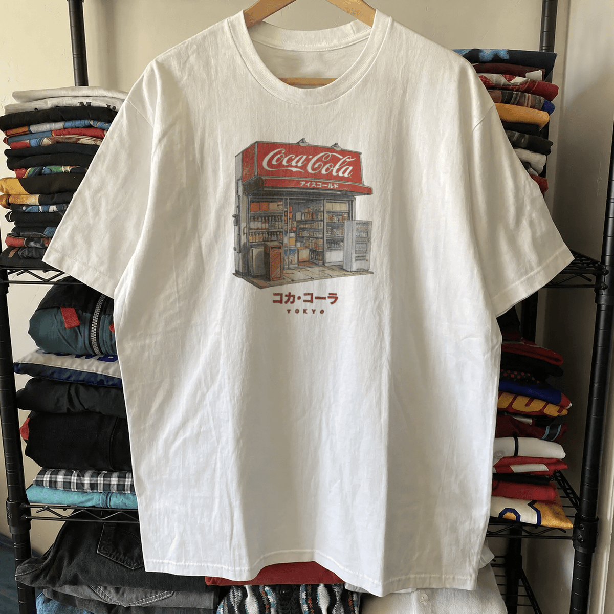 Coca Cola Japan Vintage Washed White T-Shirt
