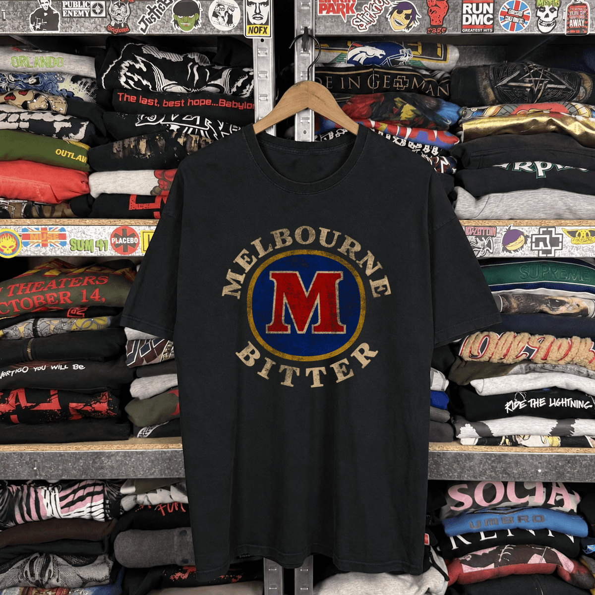 Grunge Melbourne Bitter Vintage Washed Black T-Shirt