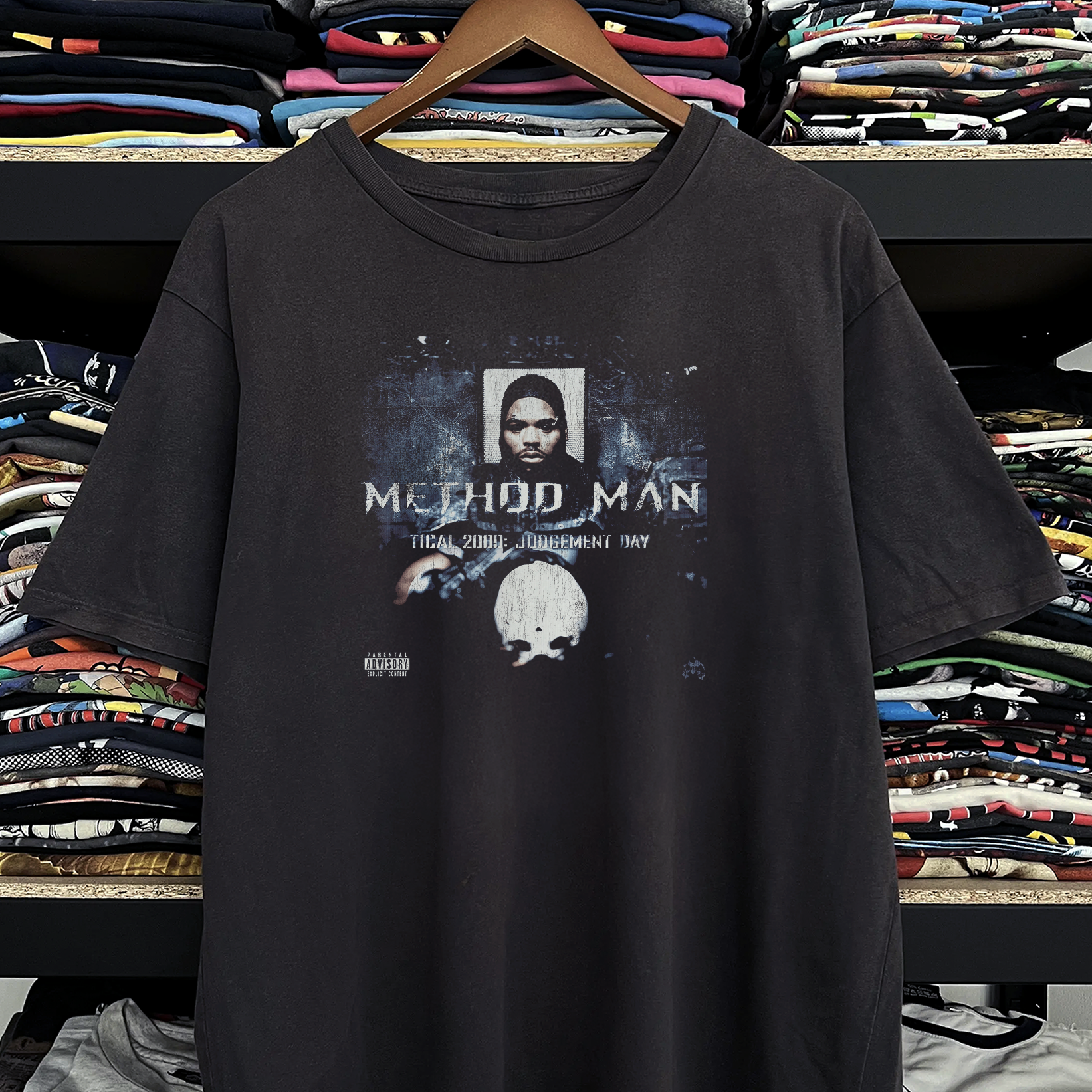 Rare Method Man Judgement Day Washed Black Tee