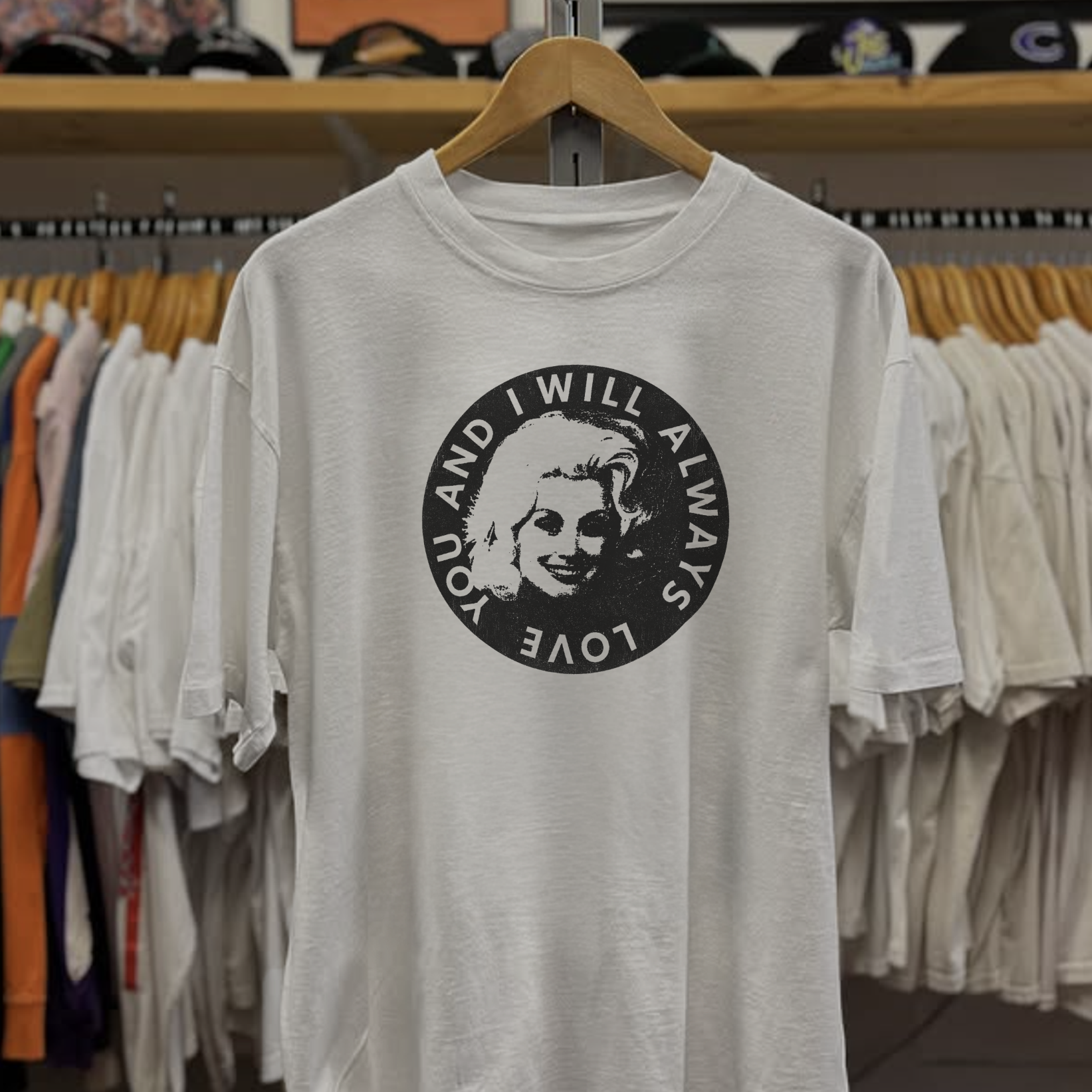 Rare Dolly I will Always Love You Washed White Tee