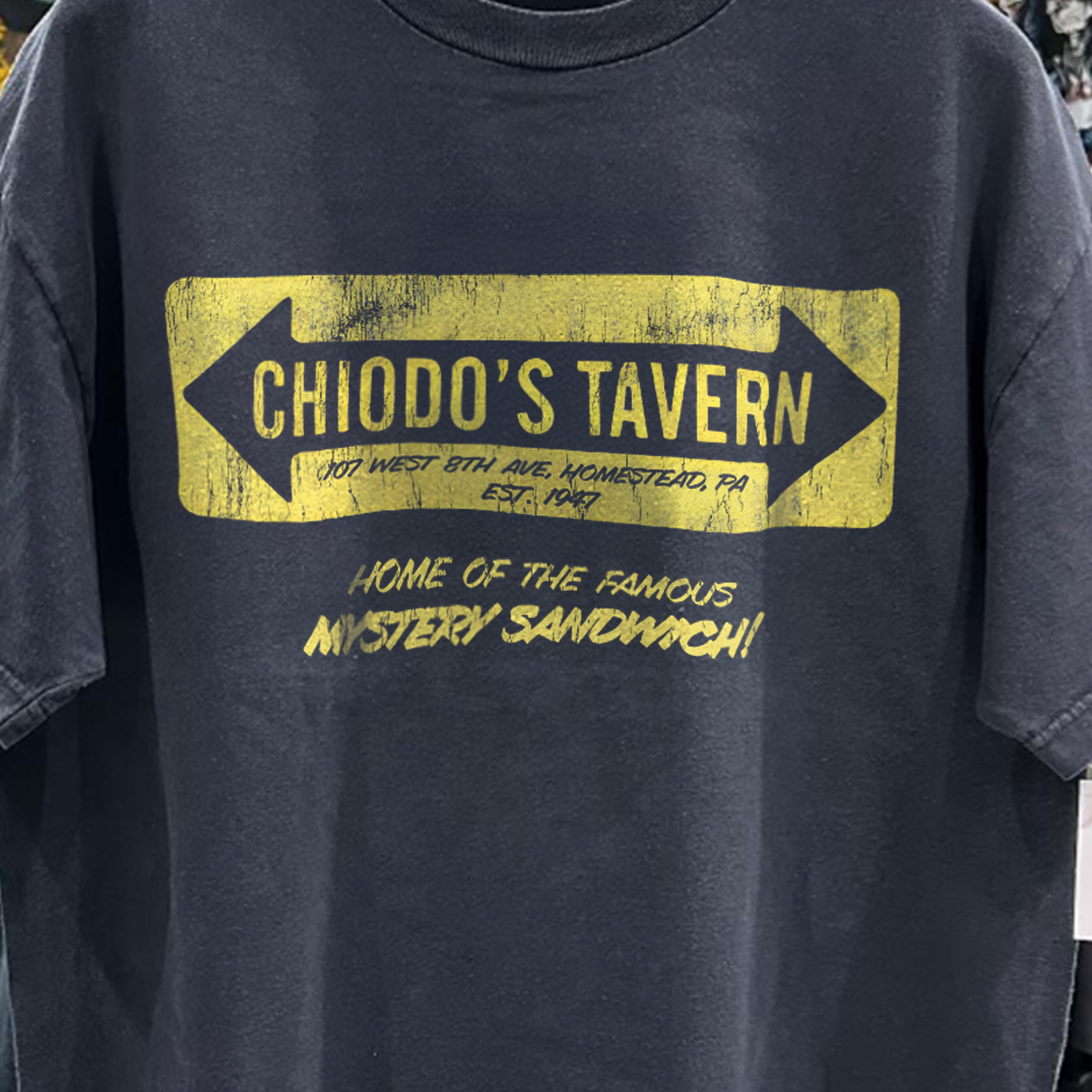 CHIODO'S TAVERN RARE WASHED BLACK T-SHIRT