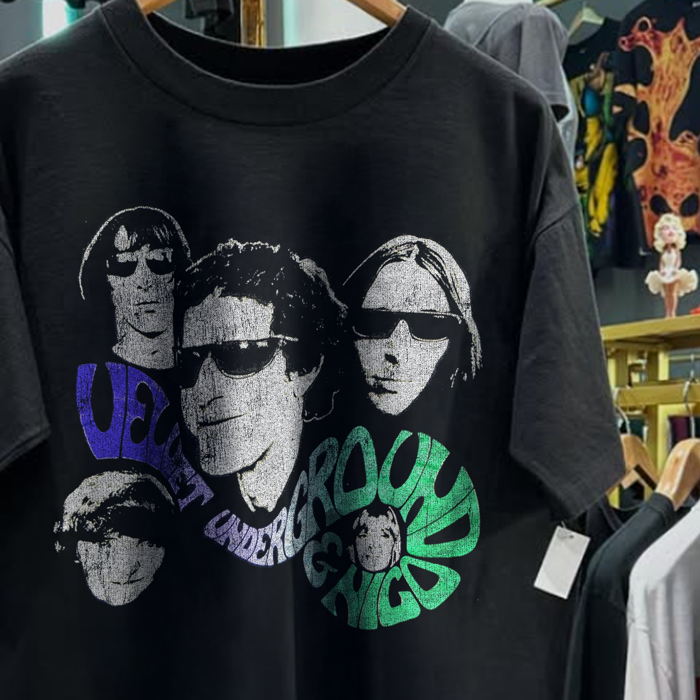 1993 VELVET UNDERGROUND & NICO RARE WASHED BLACK T-SHIRT