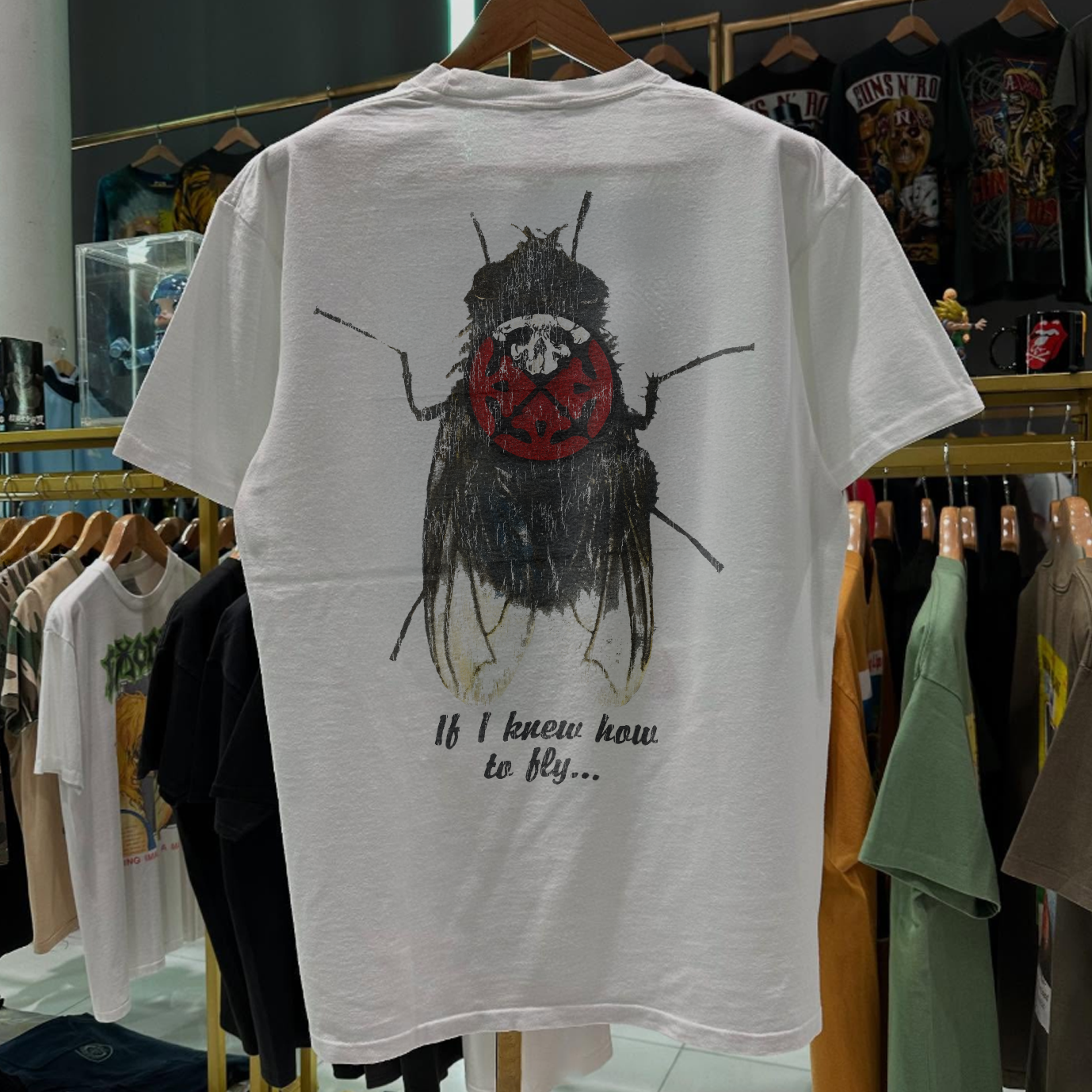 1996 LIFE OF AGONY 'IF I KNEW HOW TO FLY' RARE WASHED BLACK T-SHIRT