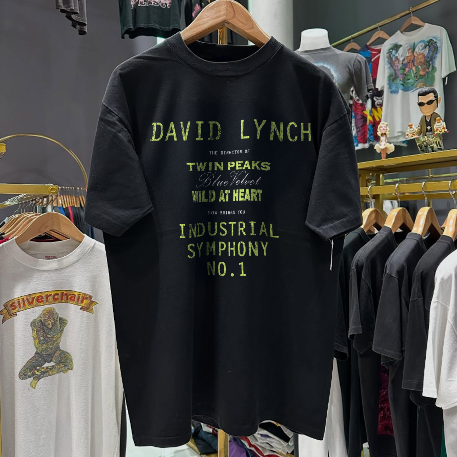 1990 INDUSTRIAL SYMPHONY NO. 1 'DAVID LYNCH' RARE WASHED BLACK T-SHIRT