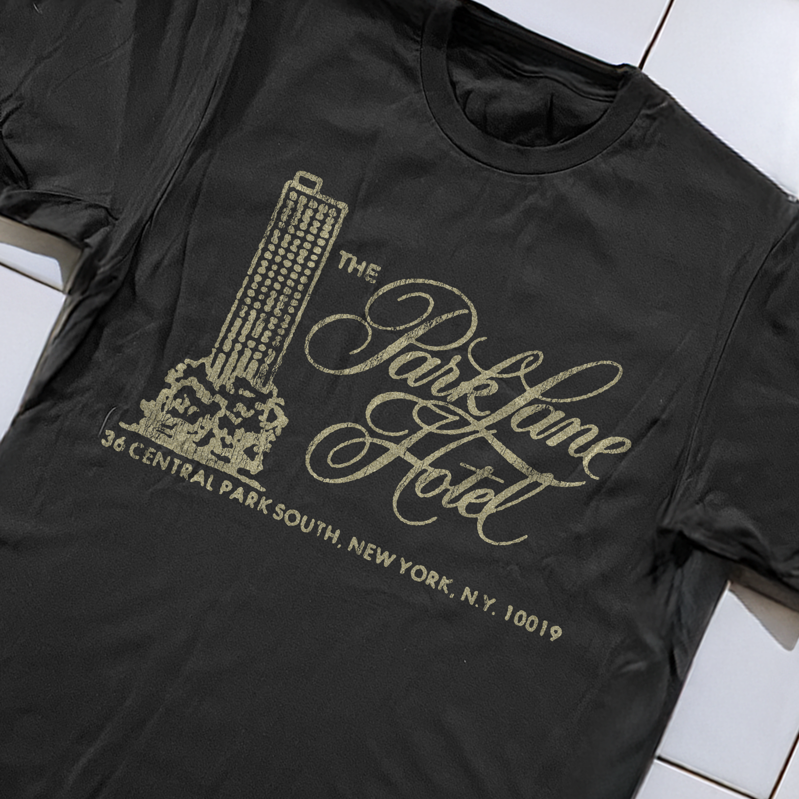 90s PARK LANE NEW YORK HOTEL RARE WASHED WHITE T-SHIRT