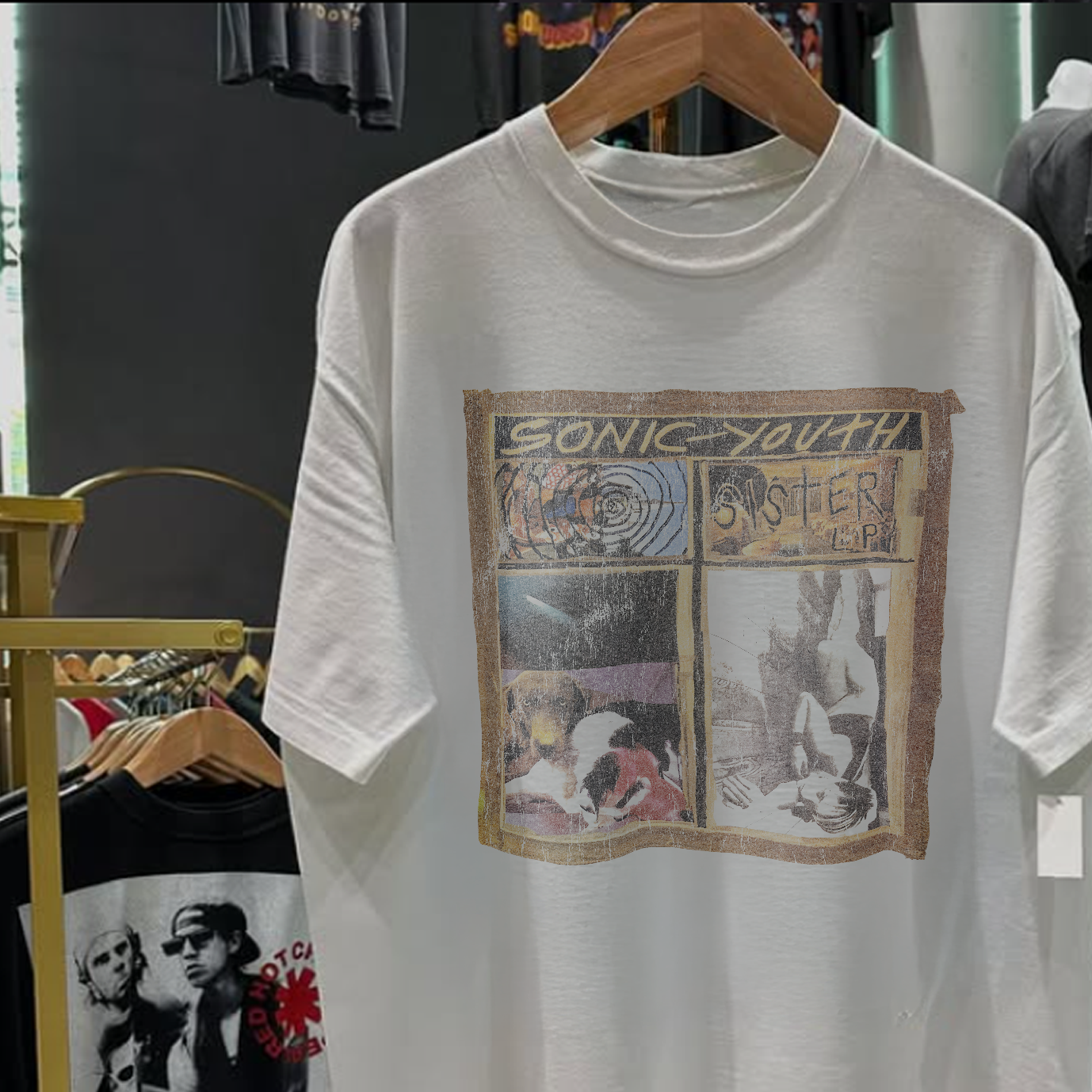 1987 SONIC YOUTH 'SISTER' RARE WASHED WHITE T-SHIRT