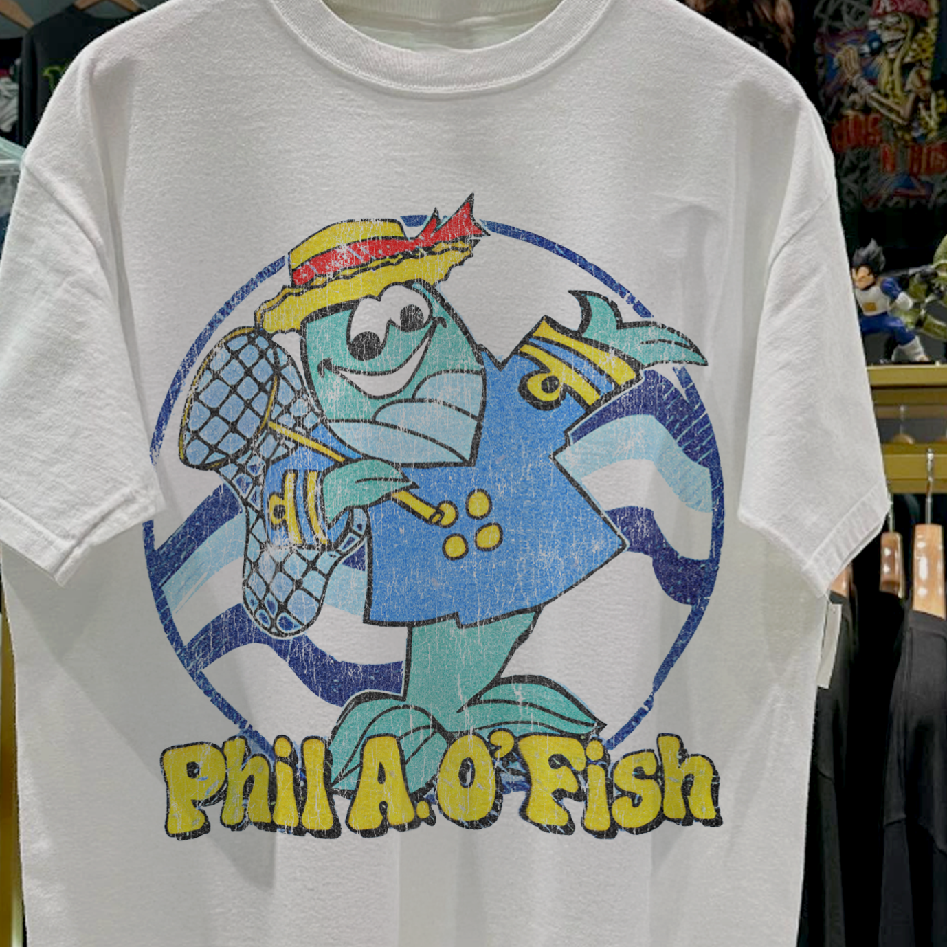 80s PHIL A. O'FISH ULTRA RARE WHITE T-SHIRT